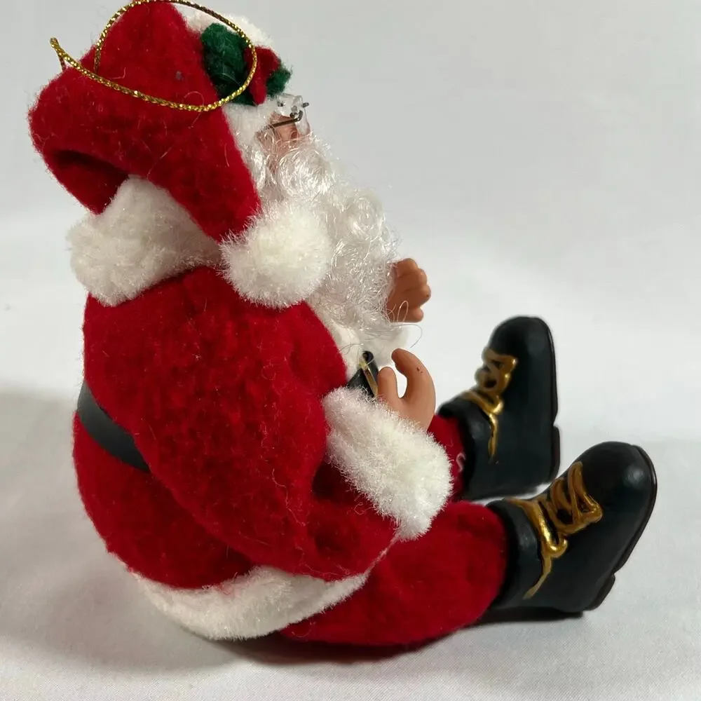Vintage 1998 Holiday Creations Santa Claus Figurine Ornament Posable Arms & Legs